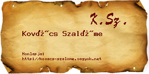 Kovács Szalóme névjegykártya